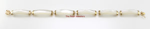 14k Yellow Gold Mother of Pearl Bracelet with “Joy” Clasp