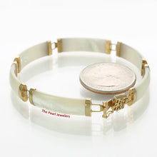 Load image into Gallery viewer, 14k Yellow Gold Mother of Pearl Bracelet with “Joy” Clasp
