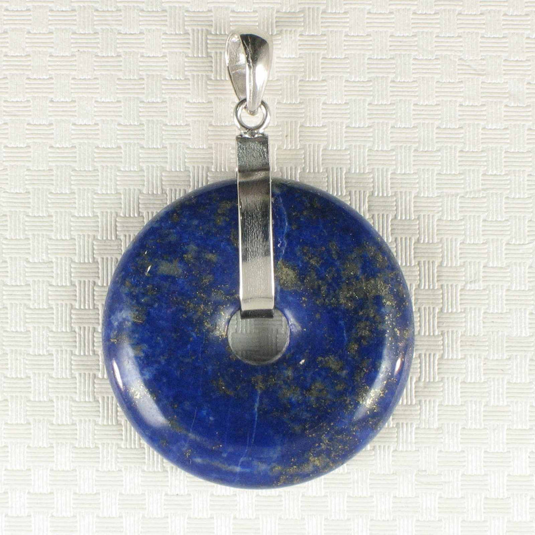 Natural 26 mm Blue Lapis Donut Pendant