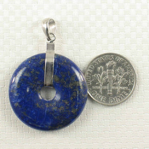Natural 26 mm Blue Lapis Donut Pendant