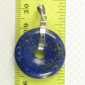 Natural 26 mm Blue Lapis Donut Pendant