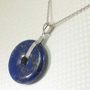 Natural 26 mm Blue Lapis Donut Pendant
