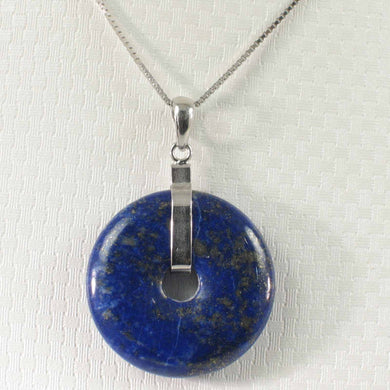 Natural 26 mm Blue Lapis Donut Pendant
