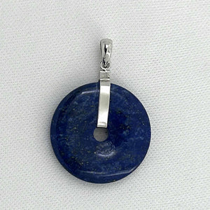 Natural 27 mm Blue Lapis Donut Pendant