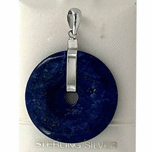 Natural 27 mm Blue Lapis Donut Pendant