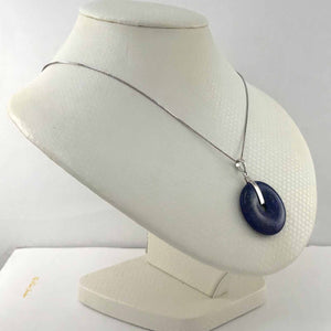 Natural 27 mm Blue Lapis Donut Pendant