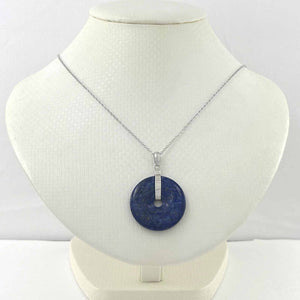 Natural 27 mm Blue Lapis Donut Pendant