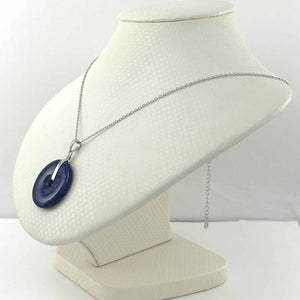 Natural 27 mm Blue Lapis Donut Pendant