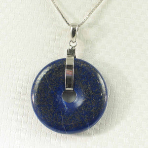 Natural 28 mm Blue Lapis Donut Pendant