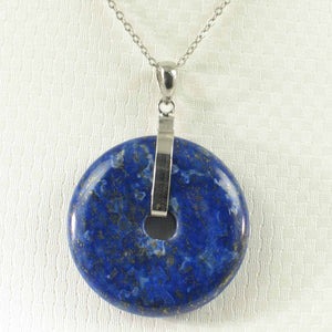 Natural 31 mm Blue Lapis Donut Pendant