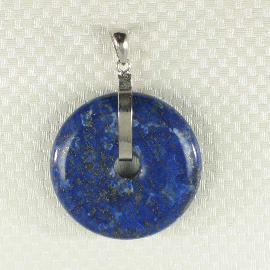 Natural 31 mm Blue Lapis Donut Pendant