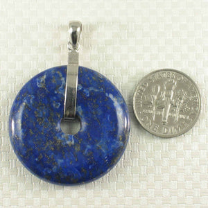 Natural 31 mm Blue Lapis Donut Pendant