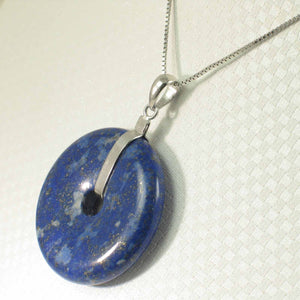 Natural 31 mm Blue Lapis Donut Pendant