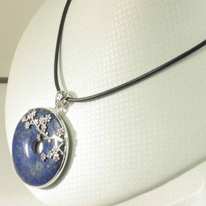 Natural 42 mm Blue Lapis Donut Pendant