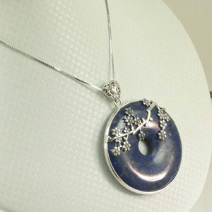 Natural 42 mm Blue Lapis Donut Pendant