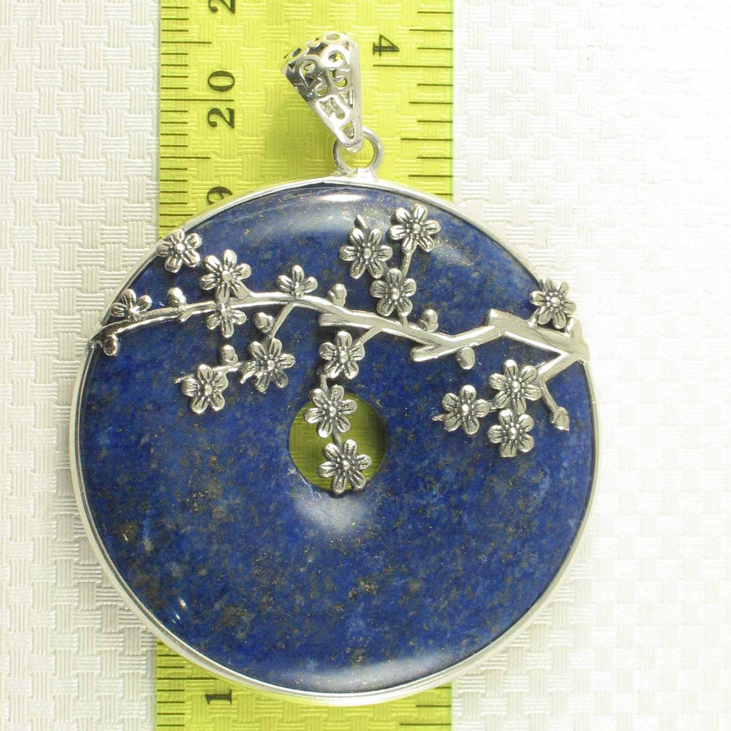 Natural 43 mm Blue Lapis Donut Pendant