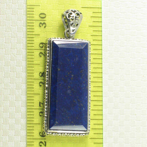 Antique-Style Natural Blue Lapis Rectangle Pendant