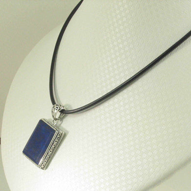 Antique-Style Natural Blue Lapis Rectangle Pendant