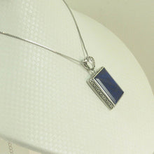 Load image into Gallery viewer, Antique-Style Natural Blue Lapis Rectangle Pendant