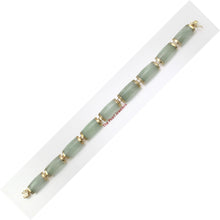 Load image into Gallery viewer, 14k Yellow Gold “Joy” Clasp 9 Segments Apple Green Jade Bracelet