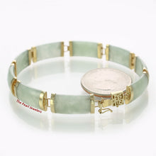 Load image into Gallery viewer, 14k Yellow Gold “Joy” Clasp 9 Segments Apple Green Jade Bracelet