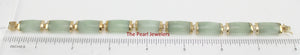 14k Yellow Gold “Joy” Clasp 9 Segments Apple Green Jade Bracelet