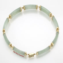 Load image into Gallery viewer, 14k Yellow Gold “Joy” Clasp 9 Segments Apple Green Jade Bracelet