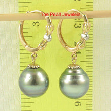 Load image into Gallery viewer, Ocean Green Tahitian Pearl Soul Mate Clip In Diamond Dangle Earrings