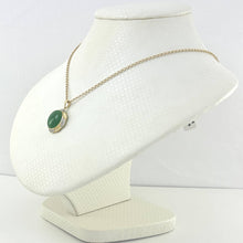 Load image into Gallery viewer, Green Oval Jade 14k Gold Pendant