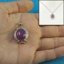 Load image into Gallery viewer, Oval Lavender Jade 14k Gold Pendant