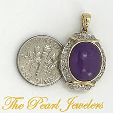 Load image into Gallery viewer, Oval Lavender Jade 14k Gold Pendant
