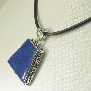 Oversized Trapezoid Blue Lapis Lazuli Pendant