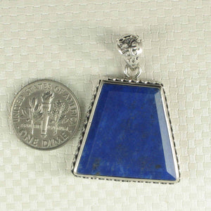 Oversized Trapezoid Blue Lapis Lazuli Pendant