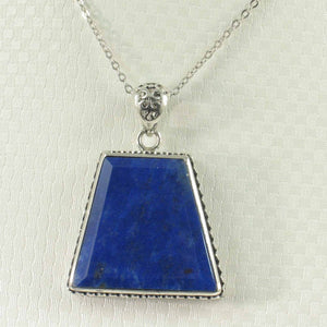 Oversized Trapezoid Blue Lapis Lazuli Pendant