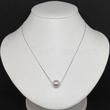 Load image into Gallery viewer, AAA Pale Pink Pearl Slider Necklace on 14k White Gold