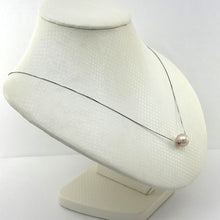 Load image into Gallery viewer, AAA Pale Pink Pearl Slider Necklace on 14k White Gold