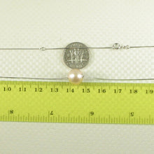 Load image into Gallery viewer, AAA Pale Pink Pearl Slider Necklace on 14k White Gold