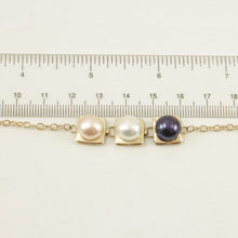 Load image into Gallery viewer, 14k Yellow Gold Peach, White &amp; Black Pearl Bracelet