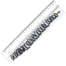 Load image into Gallery viewer, Peacock Biwa Pearl Bracelet with 14k Yellow Gold Fish Tail Clasp