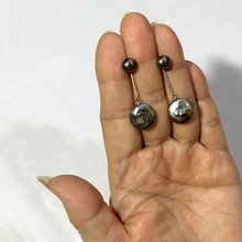 Load image into Gallery viewer, 14k Genuine Peacock Coin Cultured Pearl Dangle Earrings