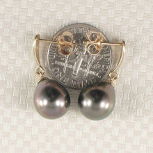 Load image into Gallery viewer, 14k Yellow Gold Peacock Raindrop Pearl Diamond Dangle Earrings