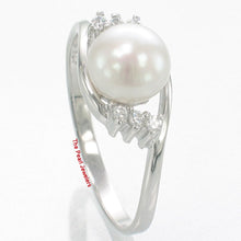 Load image into Gallery viewer, White Pearl &amp; Cubic Zirconia Cocktail Ring – .925 Sterling Silver