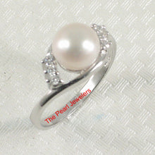 Load image into Gallery viewer, White Pearl &amp; Cubic Zirconia Cocktail Ring – .925 Sterling Silver
