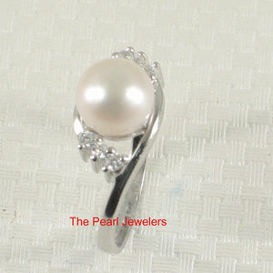 White Pearl & Cubic Zirconia Cocktail Ring – .925 Sterling Silver