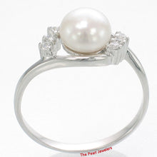 Load image into Gallery viewer, White Pearl &amp; Cubic Zirconia Cocktail Ring – .925 Sterling Silver