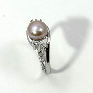 Pink Pearl & Cubic Zirconia Cocktail Ring – .925 Sterling Silver