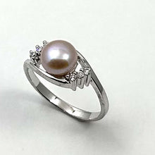 Load image into Gallery viewer, Pink Pearl &amp; Cubic Zirconia Cocktail Ring – .925 Sterling Silver