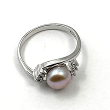 Load image into Gallery viewer, Pink Pearl &amp; Cubic Zirconia Cocktail Ring – .925 Sterling Silver