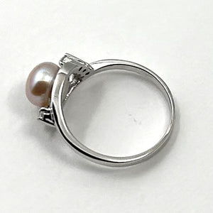 Pink Pearl & Cubic Zirconia Cocktail Ring – .925 Sterling Silver