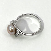 Load image into Gallery viewer, Pink Pearl &amp; Cubic Zirconia Cocktail Ring – .925 Sterling Silver